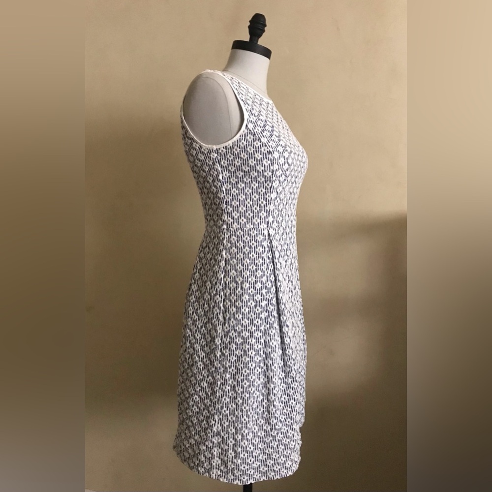 Brooks Brothers Blue White Sleeveless A-Line Midi Dress - Picture 3 of 10